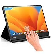 Portable Monitor PEPPER JOBS XT1610F V3 for PC/Laptop, Touchscreen with Dual Speakers and Smart C...