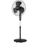 PELONIS 16'' Pedestal Fan for Bedoom, Remote, Standing Fan with 7-Hour Timer, 90° Oscillation, 3-...
