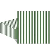 CaliLain 50 Pcs Green and White Striped Napkins; 3-ply Green and White Napkins Disposable; Stripe...