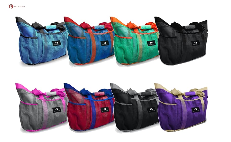 color variations large mesh beach bag