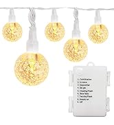 LOENDE Battery Operated Globe String Lights 16FT Waterproof 30 LED 8 Modes Outdoor String Lights ...