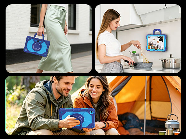 Dinines Shockproof Samsung A11+ Plus & A9+ Plus Tablet case with 360° Rotating Stand Pencil Holder