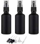 hmaimas 2oz Small Glass Essential Oils Spray Bottles, Fine Mist Frosted Black Spray Bottles (Set ...