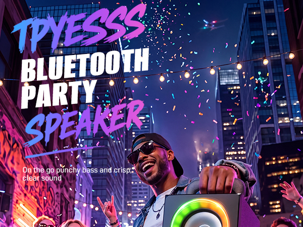 bluetooth party speaker, Tpyesss speaker, loud bluetooth speaker