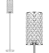 Crystal Floor Lamp, Modern Standing Lamp with Elegant Shade, LED Floor Lamp with On/Off Foot Swit...