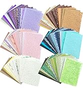 Flartmo 120 Unique A5 Textured Scrapbook Paper & Mesh Fabric Set, Colorful Handmade Craft Paper f...