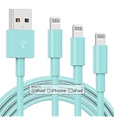 3 Pack Apple MFi Certified Charger Cable 6Ft, Lightning to USB Cable Cord 6 Foot, 2.4A Fast Charg...