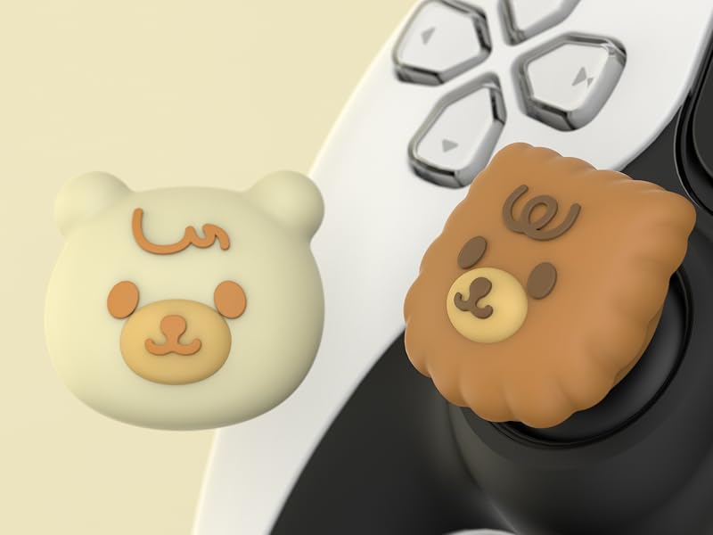 PlayVital Cute Thumb Grip Caps for ps5/4 Controller, Silicone Analog Stick Caps Cover for Xbox