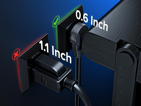 Extension Cord Behind Tight Spaces