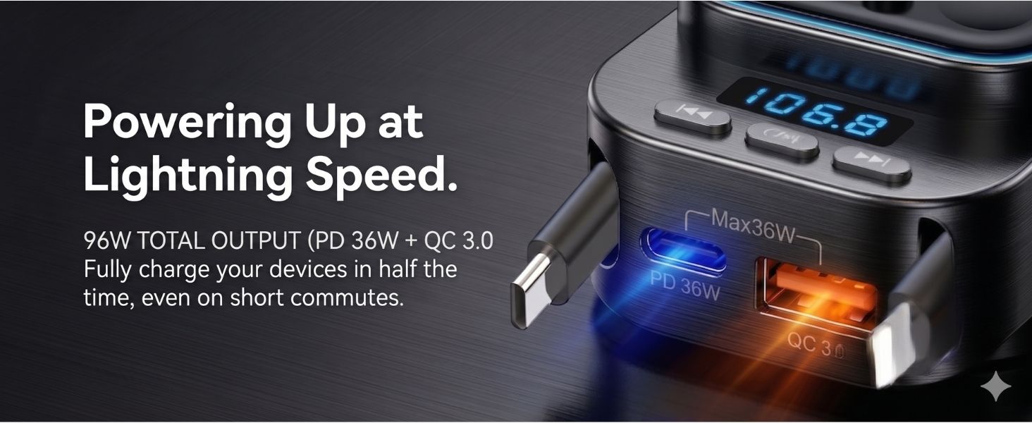 fast charging car charger pd 36w qc 3.0 dual port usb c adapter