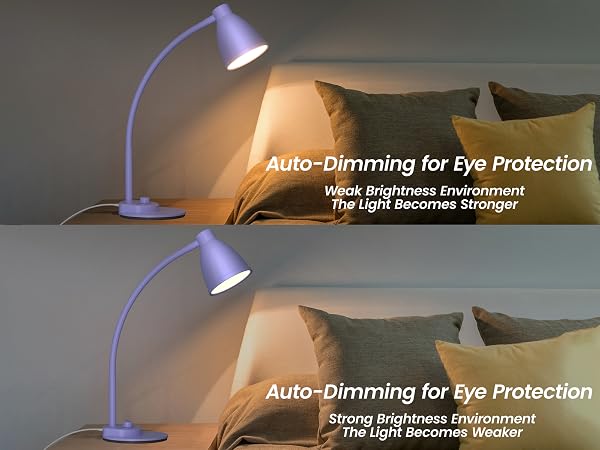 LED Desk Lamp with USB Charging Port Dimmable Reading Lamp Task Table Light Office Dorm Bedside