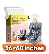 8 Pack 36x50 Inches Large Clear Plastic Bags for Storage and Moving, 2 Mil Heavy Duty Flat Packin...