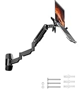 PUTORSEN Extra Long 2-in-1 Laptop Wall Mount with Detachable Tray - 30.28'' Long Gas Spring Adjus...