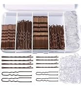 Teenitor 300pcs Bobby Pins Hair Pins Kit, 100 Hair Pin for Women 100 Bobby Pins Brown and 100 Hai...