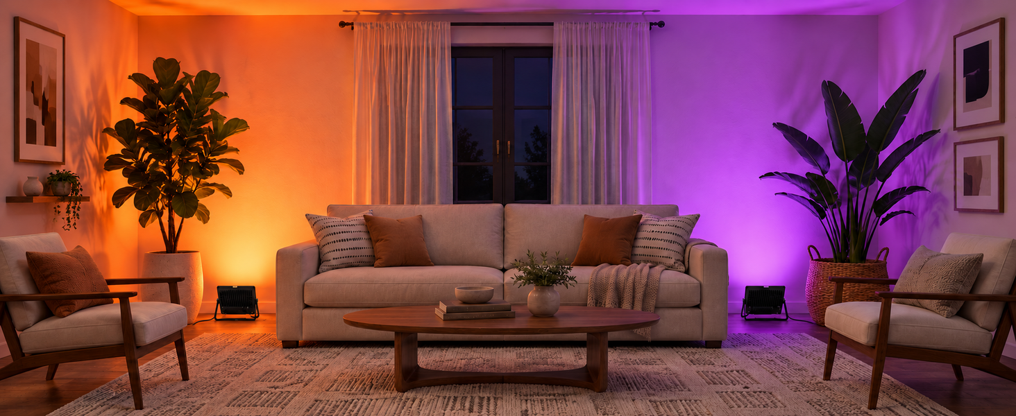 T-SUN 30W RGBCW LED Flood Lights Bluetooh and Remote-indoor decoration