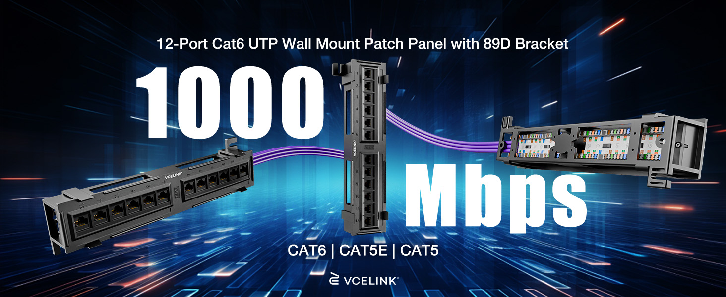 12 port Cat6 UTP Wall Mount Patch Panel