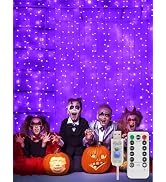 suddus Purple Curtain Lights for Halloween, 200 LED Hanging String Lights with USB Plug, Curtain ...