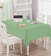 FALIZIFU 2 Pack Sage Green Plastic Tablecloth Disposable Table Covers Rectangle Sage Table Cloths...