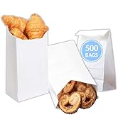 Reli. Paper Lunch Bags, 4 Lb (500 Pcs, Bulk) White Paper Bags 4 lb Capacity - Kraft White Paper B...
