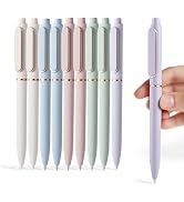EUSOAR Gel Pens Black, 10 Pack Medium Point Pen 0.7mm Cute Pens for Women with Assorted Barrel Co...