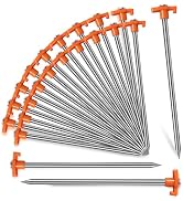 Nexboraque 20 Pack Tent Stakes - 9.75 Inch Galvanized Non-Rust Ground Stakes Heavy Duty Canopy An...