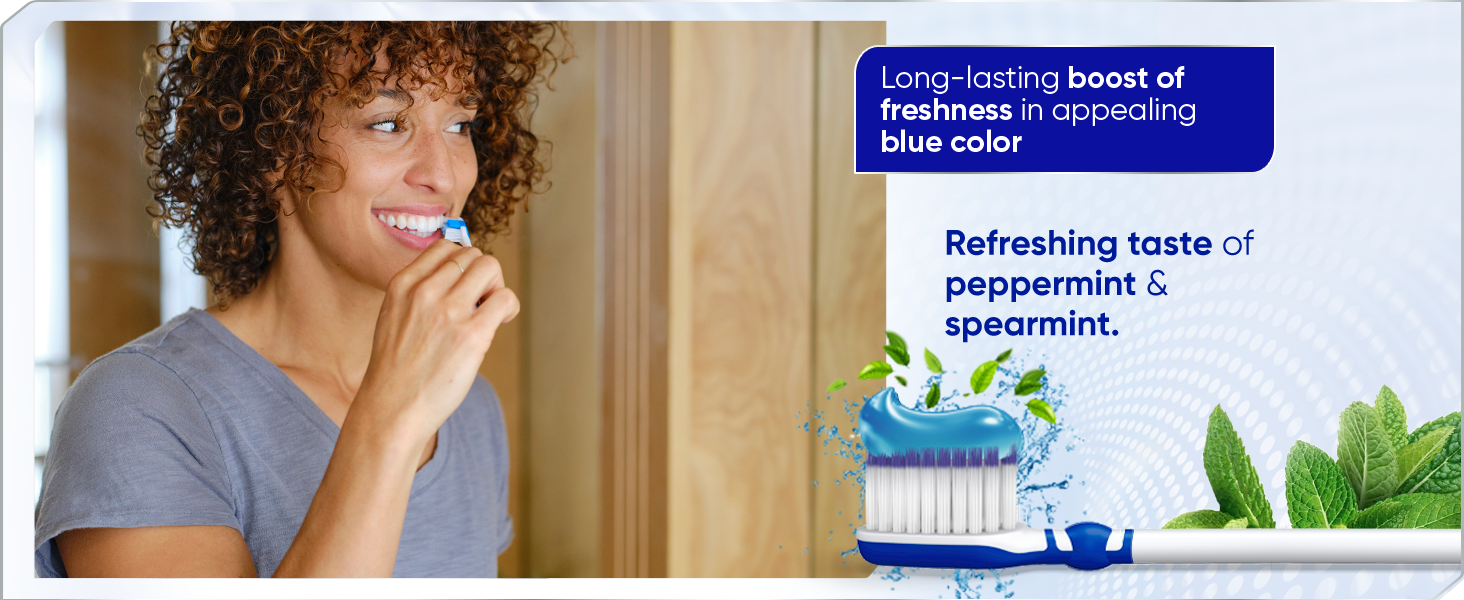 Long lasting boost of freshness in appealing blue color