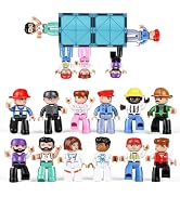 Mruikeny 12PCS Large Magnetic People Figures for Kids Compatible with Lego | 3” Magnetic Tiles Pe...