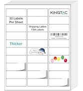 Kingtac Shipping Address Labels, 1"x2-5/8" Mailing Labels, (3000 Labels, 100 Sheets)30-UP White S...