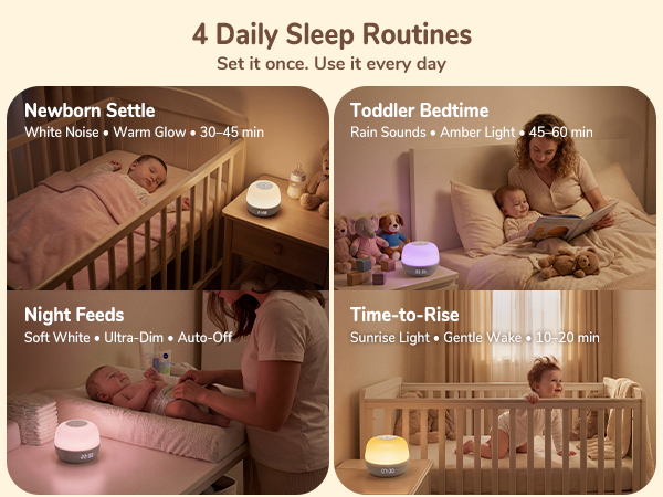 4 Ready-to-Use Sleep Routines.Set it once. Use it every day