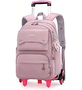 ETAISHOW Rolling Backpack for Girls Kids Backpack with Wheels Roller Bookbag Trolley School Bag