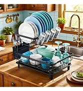 MOUKABAL Dish Drying Rack, Dish Rack, Stainless Steel Dish Racks for Kitchen Counter, Dish Draine...