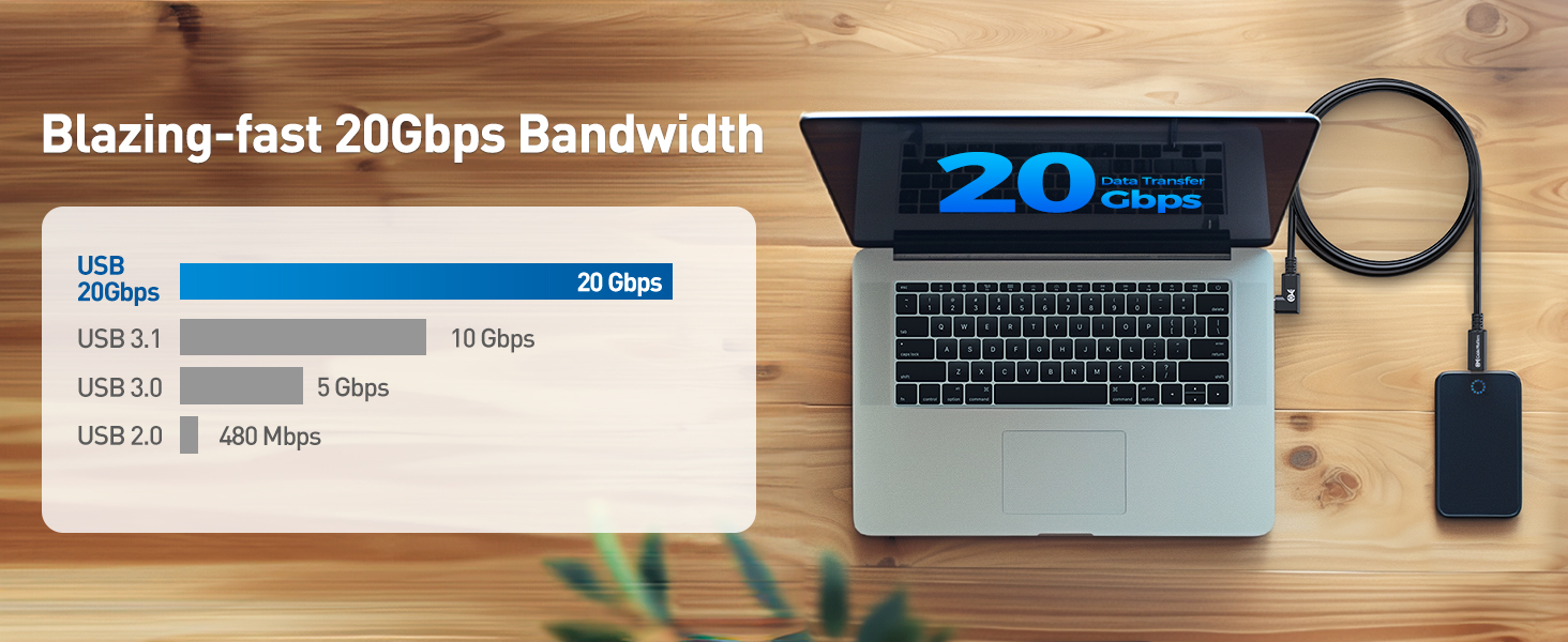 USB 20Gbps 240W USB Type-C Cable