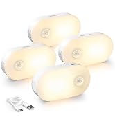 Lyridz Rechargeable Battery Night Light with Motion Sensor, Stick on Anywhere, 1-20LM Dimmable LE...