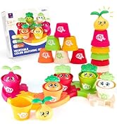 hahaland Montessori Toys for 1 Year Old Gifts - Puzzle & Garden Set - Color Sorting Stacking Dayc...