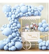 APLANET 150pcs Pastel Blue Balloons Different Sizes 18 12 10 5 Inch, Latex Balloons for Blue Them...