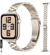 BDJXCUSA for Apple Watch Bands for Women,Thin metal Strap for Apple Watch Series 11, 10,Slim Stai...