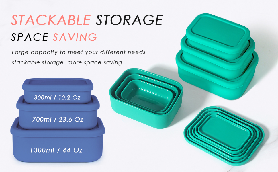 Silicone food storage containers lunch box boxes container with lids set