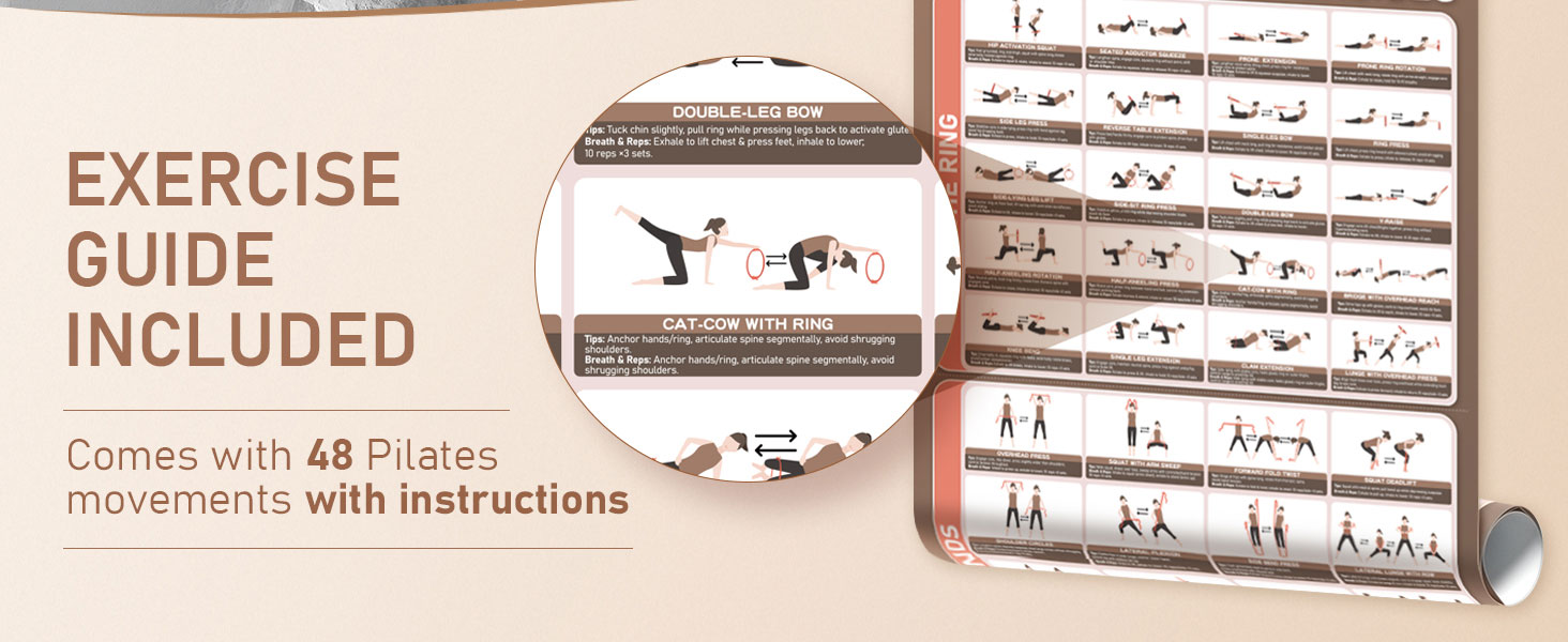 Pilates workout guides with instructions