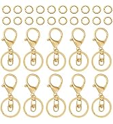 30 Pcs Gold Lobster Claw Clasps Keychain for Jewelry Making,Metal Lobster Clasp Swivel Trigger Cl...