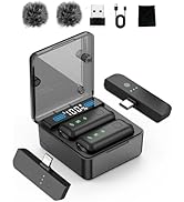 EVINYEP Mini Wireless Lavalier Microphone for iPhone/Android/PC, Lapel Mics with USB-C/Lightning,...