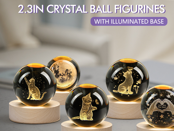 2.3IN CRYSTAL BALL FIGURINES