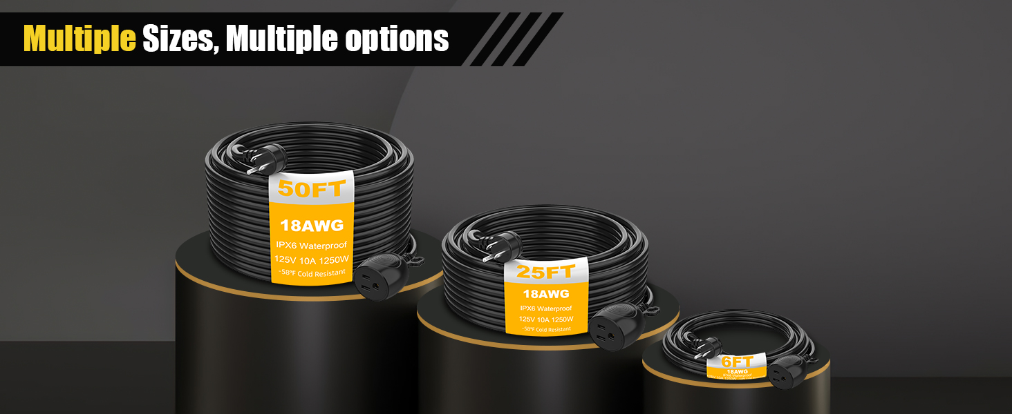 flat outdoor extension cord