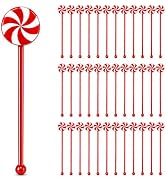 36Pcs Winter Drink Stirrers Xmas Stir Stick Holiday Coffee Swizzle Stick Reusable Plastic Hot Coc...