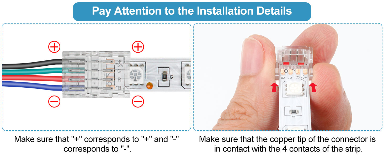 4 pin 10 mm led connectors