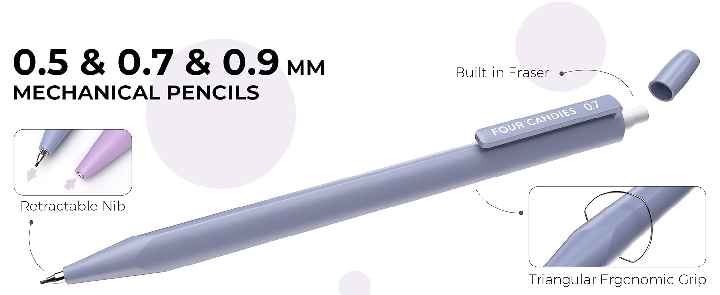 0.5 & 0.7 & 0.9 mm Mechanical Pencils