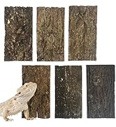 Apatal Natural Reptile Cork Bark Bedding Bearded Dragon Climbing Wall Mat 6PCS Cork Wood for Terr...