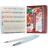 MAIKEDEPOT Watercolor Brush Pens - 72 Watercolor Brush Markers + 3 Water Brush Pens - Water color...
