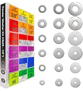 EEEEE Fender Washers for Screws SAE (18 types) #6 #8 #10 1/4"5/16"3/8"1/2" 220pcs flat washers as...