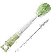 JOYMOOP Silicone Bottle Brush & Straw Cleaner Brush Set, Multi-Functional Bottle Washer for Sport...