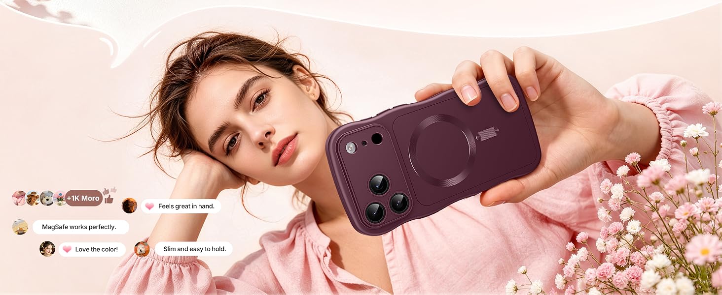 For iPhone 18 Pro 17 Pro Case Compatible with MagSafe Wavy Shockproof Slim Durable Drop Protection
